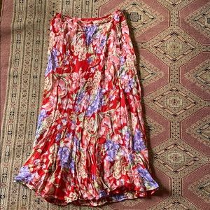 Vintage Floral Midi Skirt